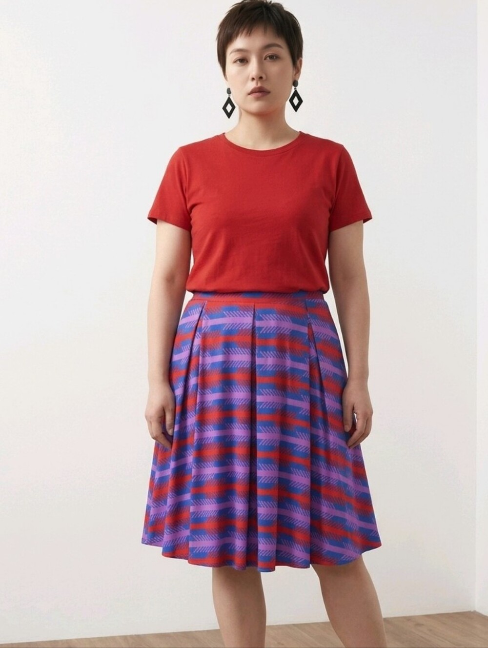 NWT LuLaRoe A Skirt in Purple and Red Arrow Pattern ~size Large